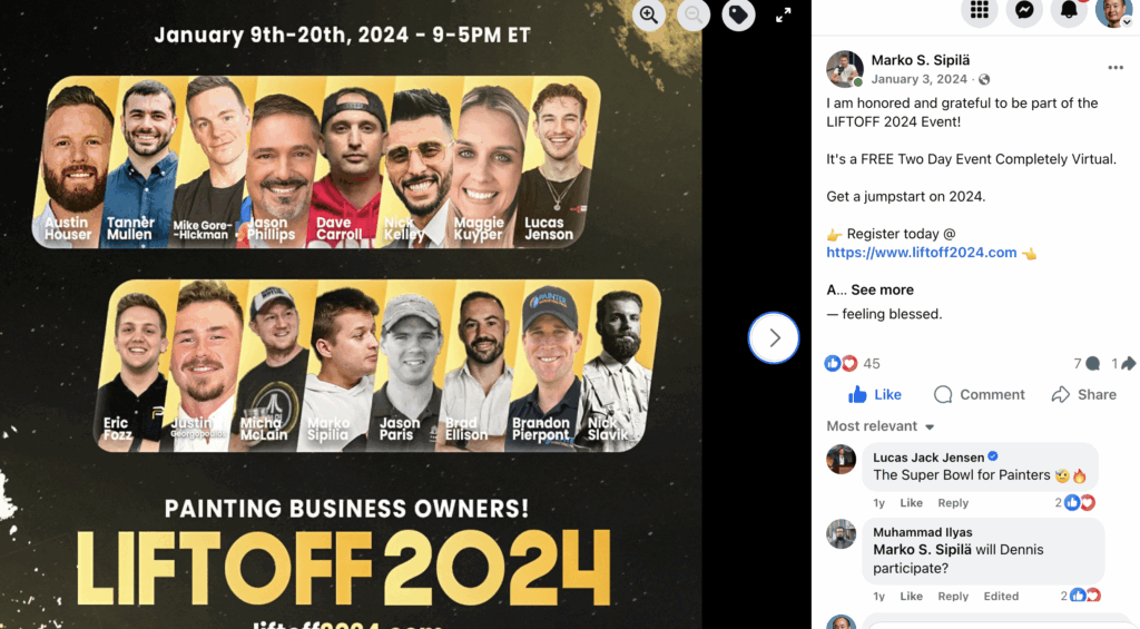 Marko Sipila networking with home services entrepreneurs at an industry event