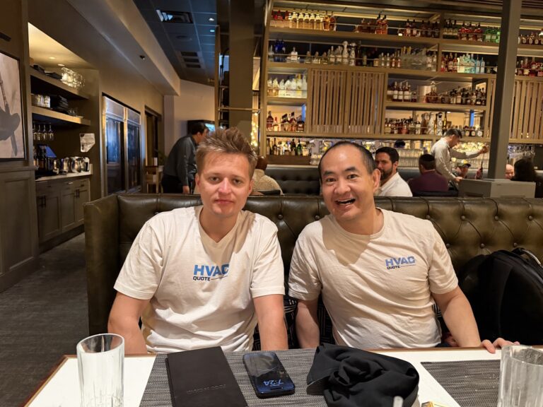 Marko Sipila (HVAC Quote shirt) at dinner — March 2026